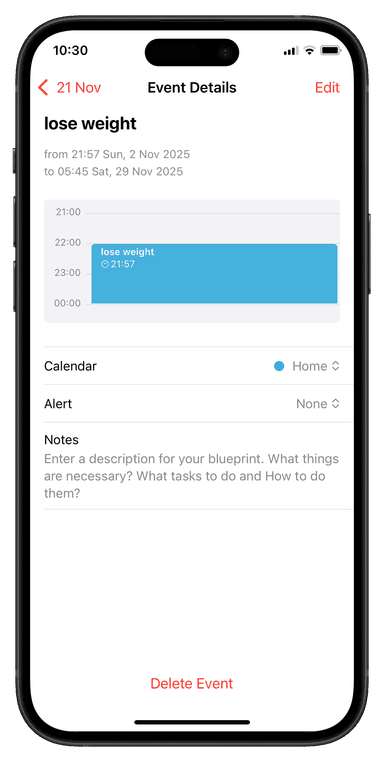 Blueprint Sync With Calendar Event IOS Image